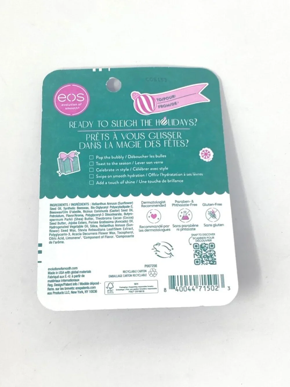 eos Holiday Collection Super Balm - Candy Cane Swirl & Pink Champagne - 0.7 fl o
